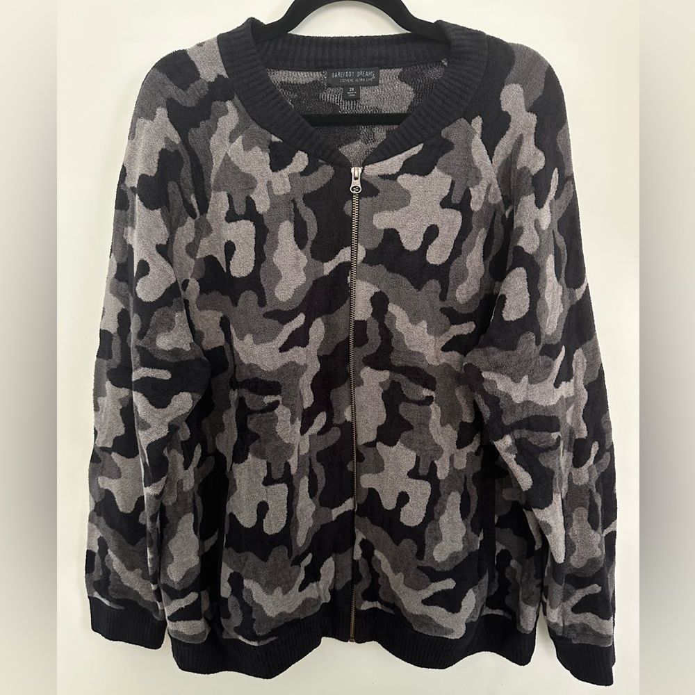 Barefoot Dreams Cozy Chic Lite Carbon Camo Bomber Jacket S 2X Pants Avail